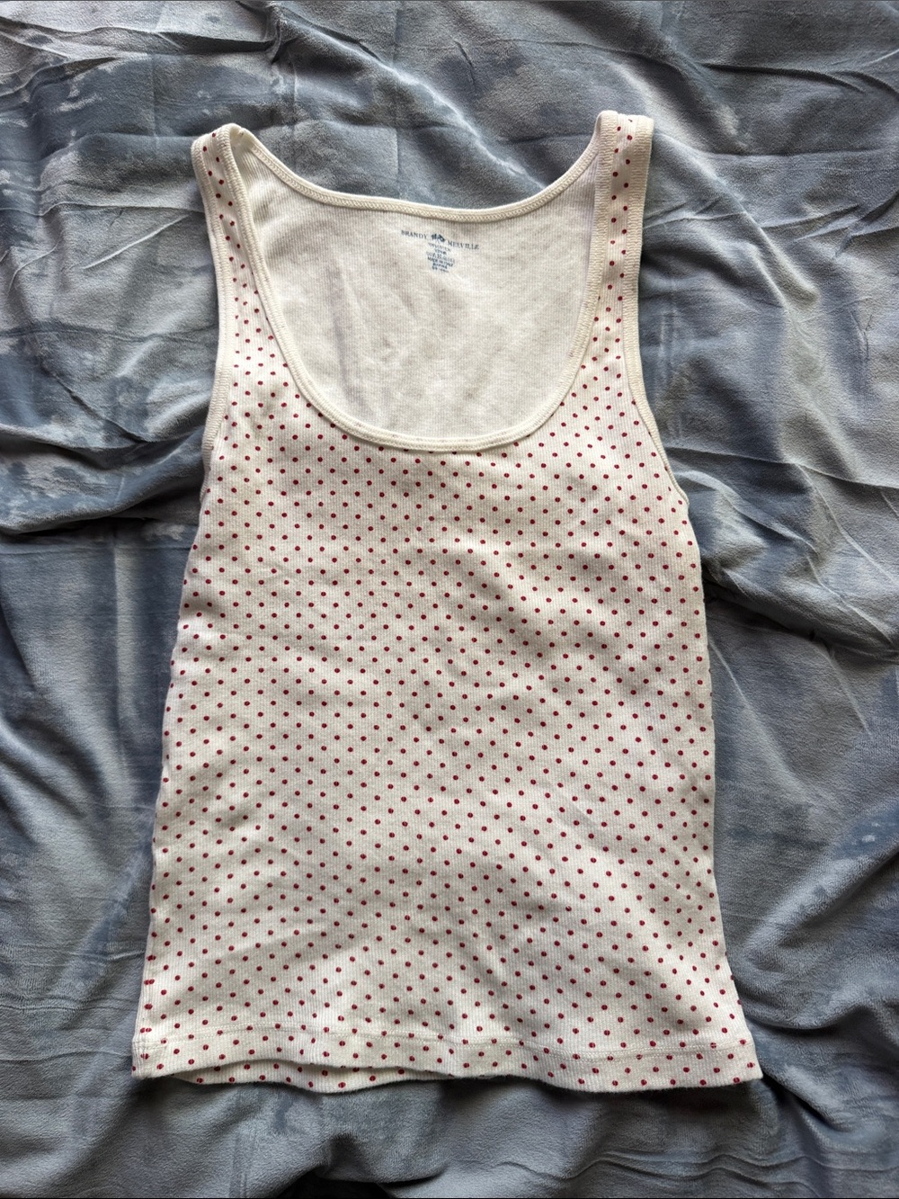 brandy melville ribbed red and white polka dot tank - good clean condition